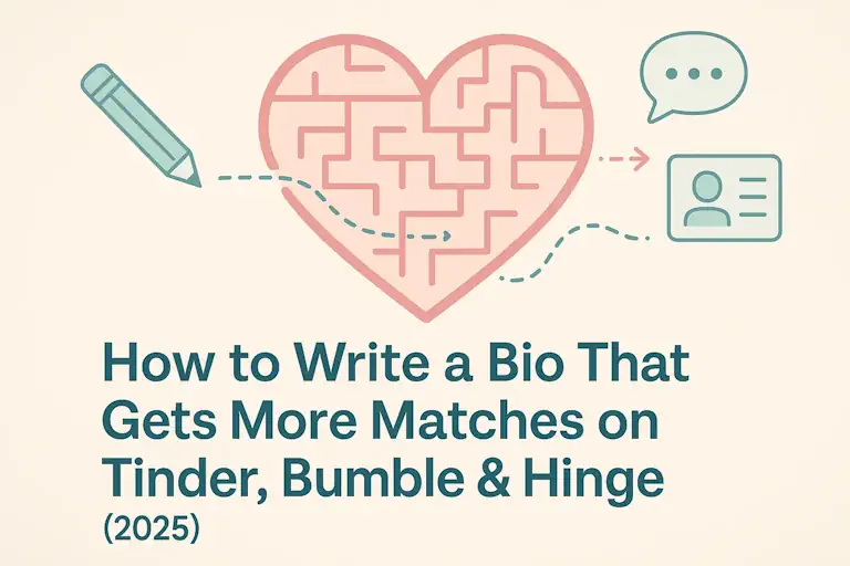 Person writing dating app bio on phone